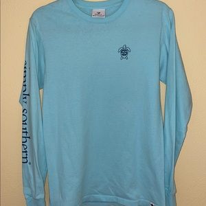 Simply Southern Long sleeve, blue with navy writing